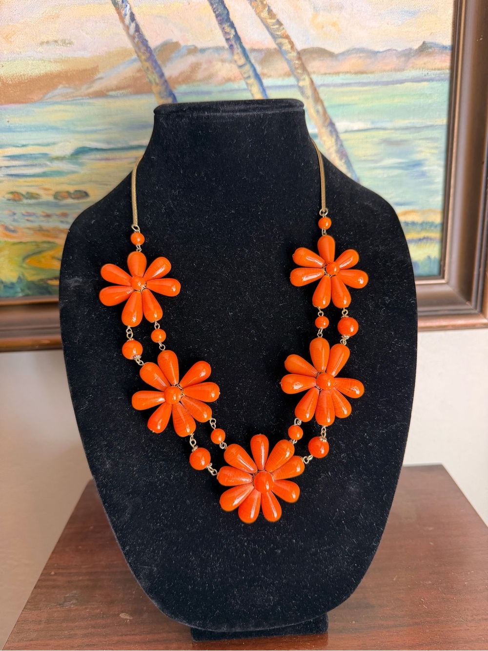1960s Flower GlassBead Necklace